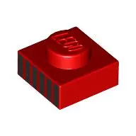 Plate 1 x 1 with Black Stripes / Grill print