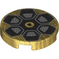 Tile Round 2 x 2 with Black/Silver Rims print