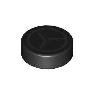 Tile Round 1 x 1 with Mercedes Logo print