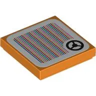 Tile 2 x 2 with Steering Wheel and Barcode Print (Sticker)