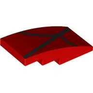Brick Curved 4 x 2 No Studs, Black Lines (Webbing) Print