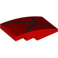 Brick Curved 4 x 2 No Studs, Black Lines (Webbing) Print