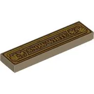 Tile 1 x 4 with Gold 'SNOW WHITE', Decorations print