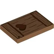 Tile 2 x 3 with Wooden Shutter, Heart-Shaped Hole print