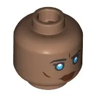 Minifig Head Dr. Liet-Kynes, Black Eyebrows, Dark Azure Eyes, Dark Red Lips / Silver Mask