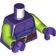 Torso, Muscle Chest, Reddish Brown Belt, Silver 'G'-Shaped Buckle print, Lime Arms, Dark Purple Hands