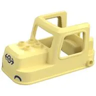 Duplo Train Engine Cabin 4 x 8 x 3 1/2 with Dark Blue Train Logo, Headlights print