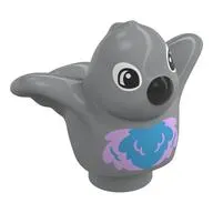 Duplo Animal Bird with Bright Pink/Dark Azure Feathered Chest, Black Beak print
