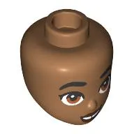 Minidoll Head with Thick Black Eyebrows, brown Eyes, Dark Red Lips, Gap between Teeth print