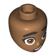 Minidoll Head Thick Black Eyebrows, Brown Eyes, Scared