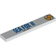 Tile 1 x 6 with Blue 'SEA FOX II', 'EST. 1992', Logo print