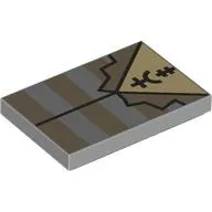 Tile 2 x 3 with Dark Tan Striped Prison Shirt, Black Symbols print