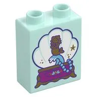 Duplo Brick 1 x 2 x 2 with Shell Music Box print