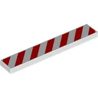 Tile 1 x 6 with Red Danger Stripes print