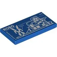 Tile 2 x 4 with Blueprint of Robot World print