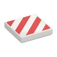 Tile 2 x 2 with Red Danger Stripes print
