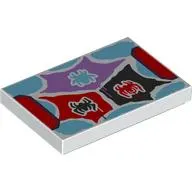 Tile 2 x 3 with Red/Black/Medium Azure Spiders on Black/Red/Lavender Fields print