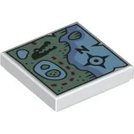 Tile 2 x 2 with Map, Trail, Windrose, Crocodile print