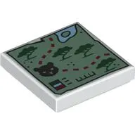 Tile 2 x 2 with Map, Trail, Tiger print