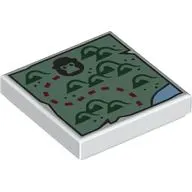 Tile 2 x 2 with Map, Trail, Monkey / Gorilla print