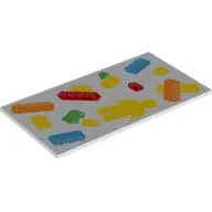 Tile 8 x 16 with LEGO Bricks, Yellow Minifig print