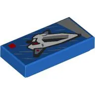 Tile 1 x 2 with LEGO Set Box, Spaceship print