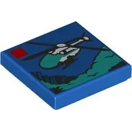 Tile 2 x 2 with LEGO Set Box, Police Helicopter print
