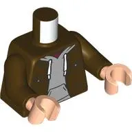 Torso, Jacket, Light Bluish Grey Hoody, White Laces print, Dark Brown Arms, Light Nougat Hands