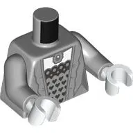 Torso, Dress, Dark Bluish Grey Trim, Corset with Black Harts, White Chest print, Light Bluish Gray Arms, White Hands
