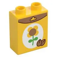 Duplo Brick 1 x 2 x 2 with Sunflower Seed Box print