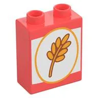 Duplo Brick 1 x 2 x 2 with Cereal Box, Wheat print