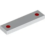 Tile 1 x 4 with Two Red Dots print
