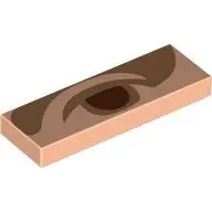 Tile 1 x 3 with Reddish Brown Eye, Nougat Eyebrow print