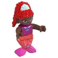 Duplo Figure with Hair High Red, Light Aqua Shell, Coral Mermaid Legs (Ariel)