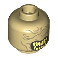 Minifig Head Mouth of Sauron, Dark Tan Wrinkles, Yellow Sharp Teeth Print