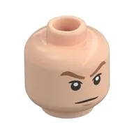 Minifig Head Link, Medium Nougat Eyebrows Arched, Neutral / Screaming Print