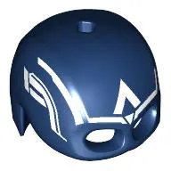Helmet / Mask, Top Hole (Captain America) with White Stripes, Triangle print