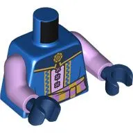 Torso, Blue Robe, Gold Trim, Lavender Shirt, Laces, Lavender/Gold Sash as Belt, Gold Jewell print, Lavender Arms, Dark Blue Hands