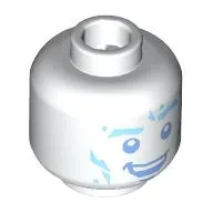 Minifig Head Iceman, Medium Blue Face, Raised Eyebrow Print