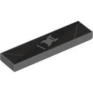 Tile 1 x 4 with Black Strap, Light Bluish Grey Buckle print