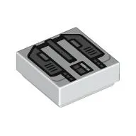 Tile 1 x 1 with Dark Bluish Grey Armor print