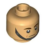 Minifig Head Imperial Navy Trooper, Dark Brown Eyebrows, Stern, Closed Mouth/Open Mouth Grimace
