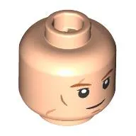 Minifig Head Cal Kestis, Dark Orange Eyebrows, Scars, Closed Mouth/Angry Open Mouth, Teeth