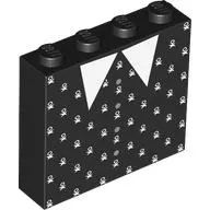 Brick 1 x 4 x 3 with Dress, White Collar, Bows print