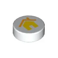 Tile Round 1 x 1 with Yellow House print