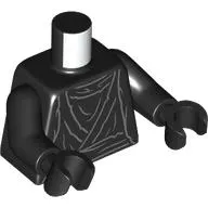 Torso, Light Bluish Grey Cloth Lines/Robes print, Black Arms and Hands