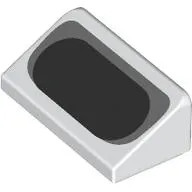 Brick Sloped 30° 1 x 2 x 2/3 with Black and Dark Bluish Grey Oval print