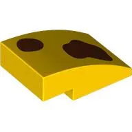 Brick Curved 3 x 2 No Studs with 2 Reddish Brown Splotch print