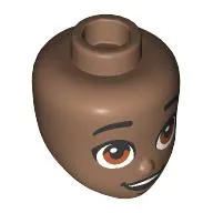 Minidoll Head, Black Eyebrows, Brown Eyes, Looking Up, Open Mouth