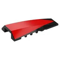 Brick Wedged, Curved 4 x 8 No Top Studs with Red Surface print